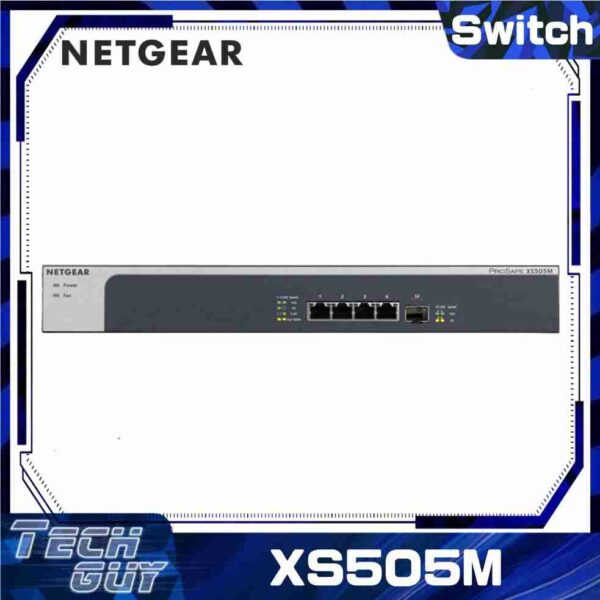 Netgear【XS505M】 (5-port 10G/Multi-Gigabit Switch (4x10Gig/Multi-Gig + 1x10GCopper/SFP+ combo)) 網絡交換機