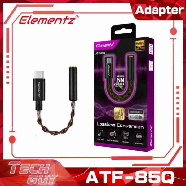 Elementz【ATF-85Q】USB-C to DAC 3.5mm Adapter