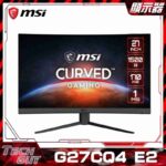 MSI【G27CQ4 E2】27" 2K 170Hz 1500R 曲面電競顯示器