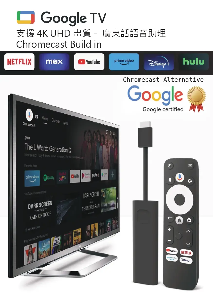 Dcolor 4K Google TV Stick 電視棒 GD1 2