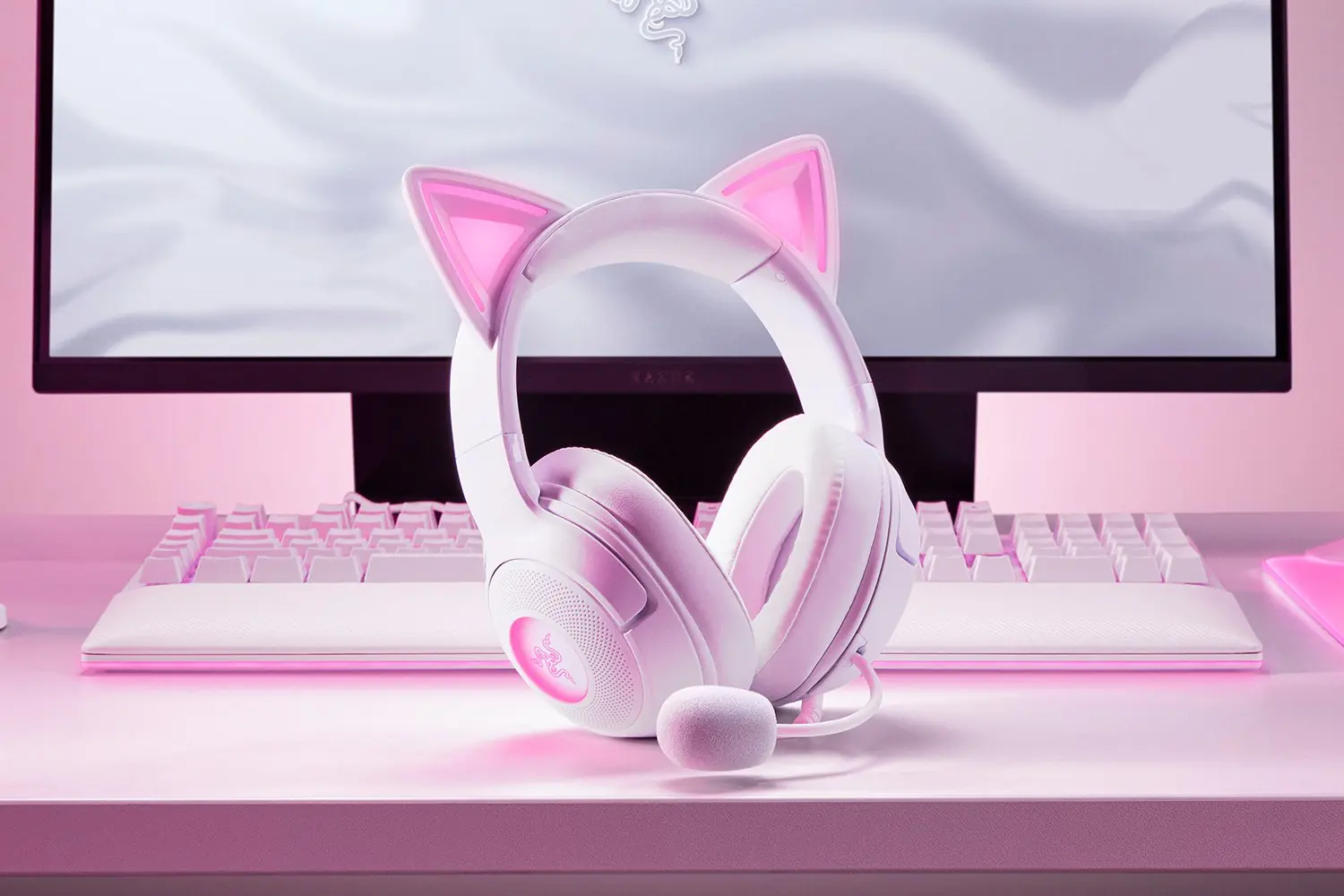 Razer Kraken Kitty V2 (白色) 有線電競耳機 3