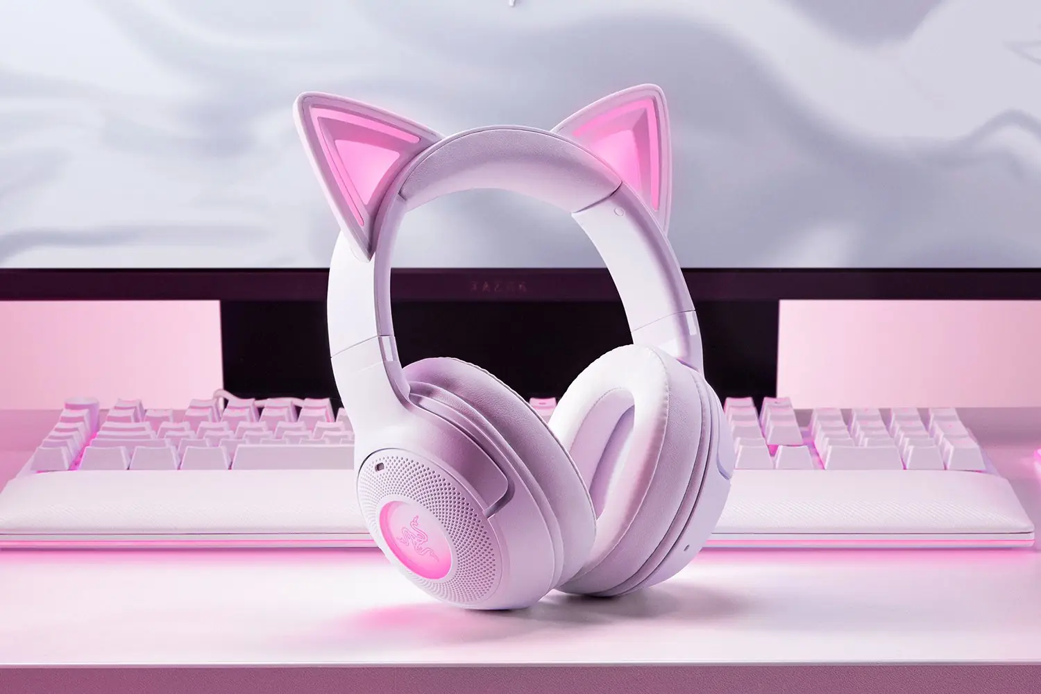 Razer Kraken Kitty V2 BT (白色) 藍牙電競耳機 3