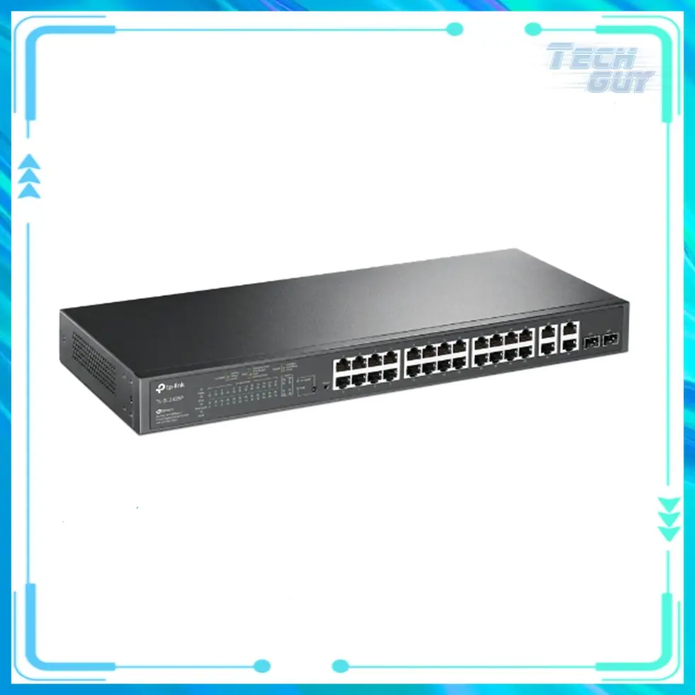 TP-Link TL-SL2428P (2) TP-Link TL-SL2428P JetStream 24-Port 10/100Mbps + 4-Port Gigabit Smart Switch with 24-Port PoE+:圖片 2
